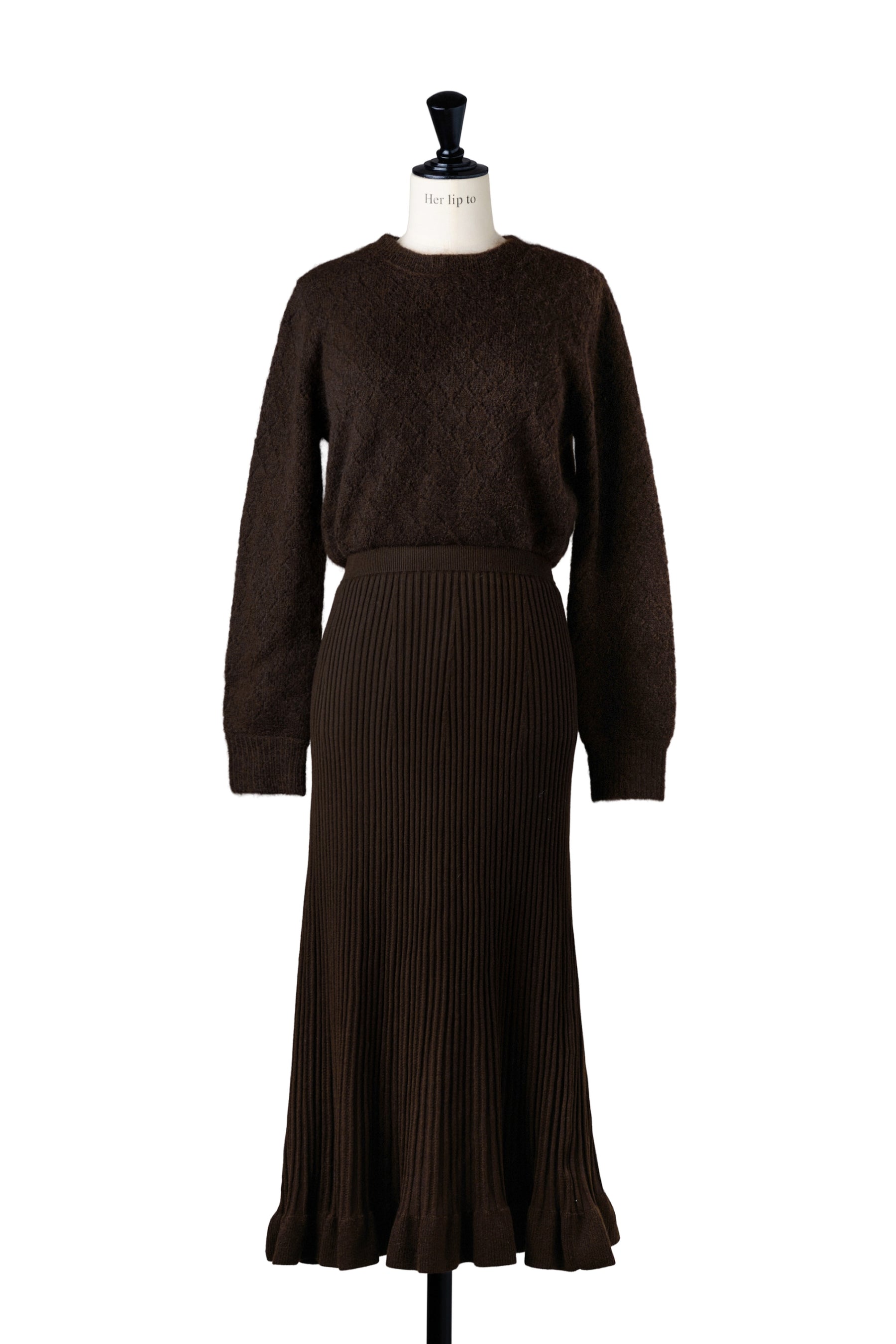 Lattice Eyelet Knit Dress