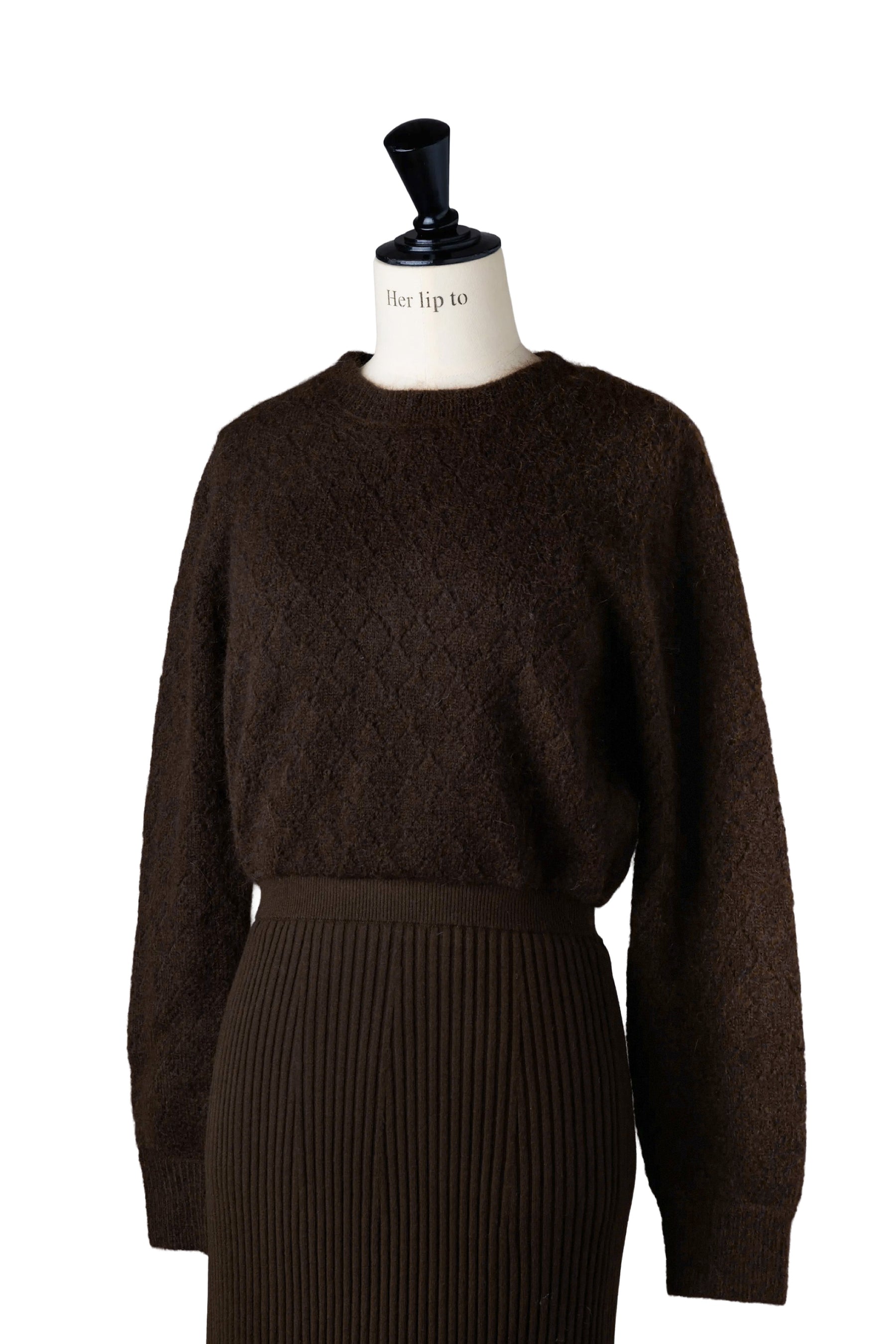 Lattice Eyelet Knit Dress