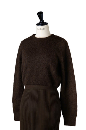 Lattice Eyelet Knit Dress