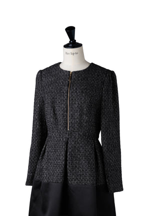 Laila Tweed Zip Mini Dress