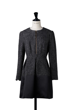 Laila Tweed Zip Mini Dress