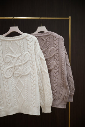 H Boa Cable Knit Cardigan