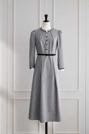 [Ships mid-November] Classic Monochrome Check Midi Dress