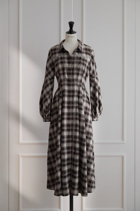Marion Plaid Shirt Dress