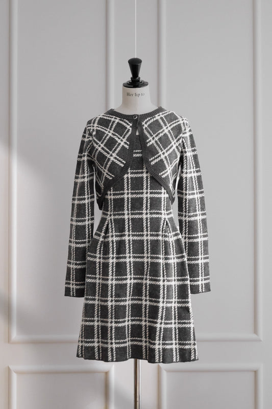 Pantheon Checked Knit Dress
