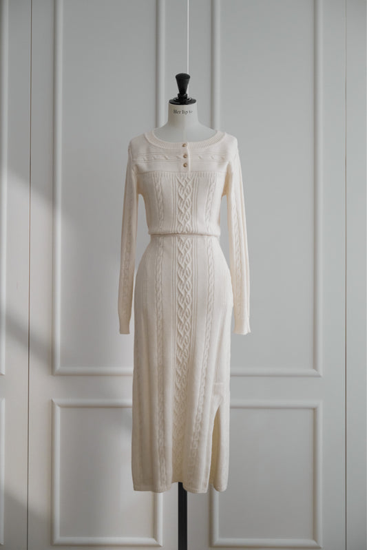 Cecily Cable Knit Dress