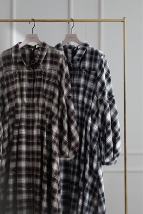 Marion Plaid Shirt Dress