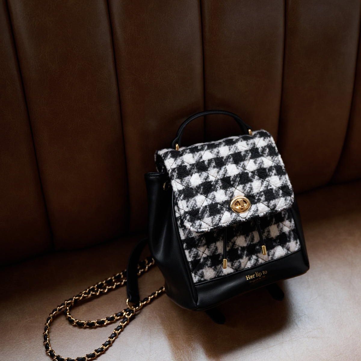 her lip to Tweed Mini Backpack Black 新品 新色】Tweed Mini Backpack