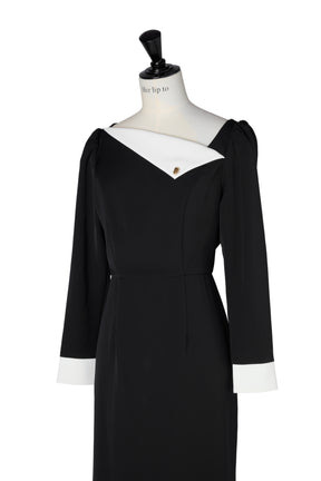 [Shipping in early November] Asymmetrical Collar Dress