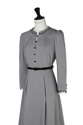 [Ships mid-November] Classic Monochrome Check Midi Dress