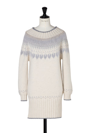 Heart Fair Isle Knit Mini Dress