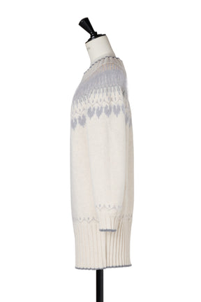 Heart Fair Isle Knit Mini Dress