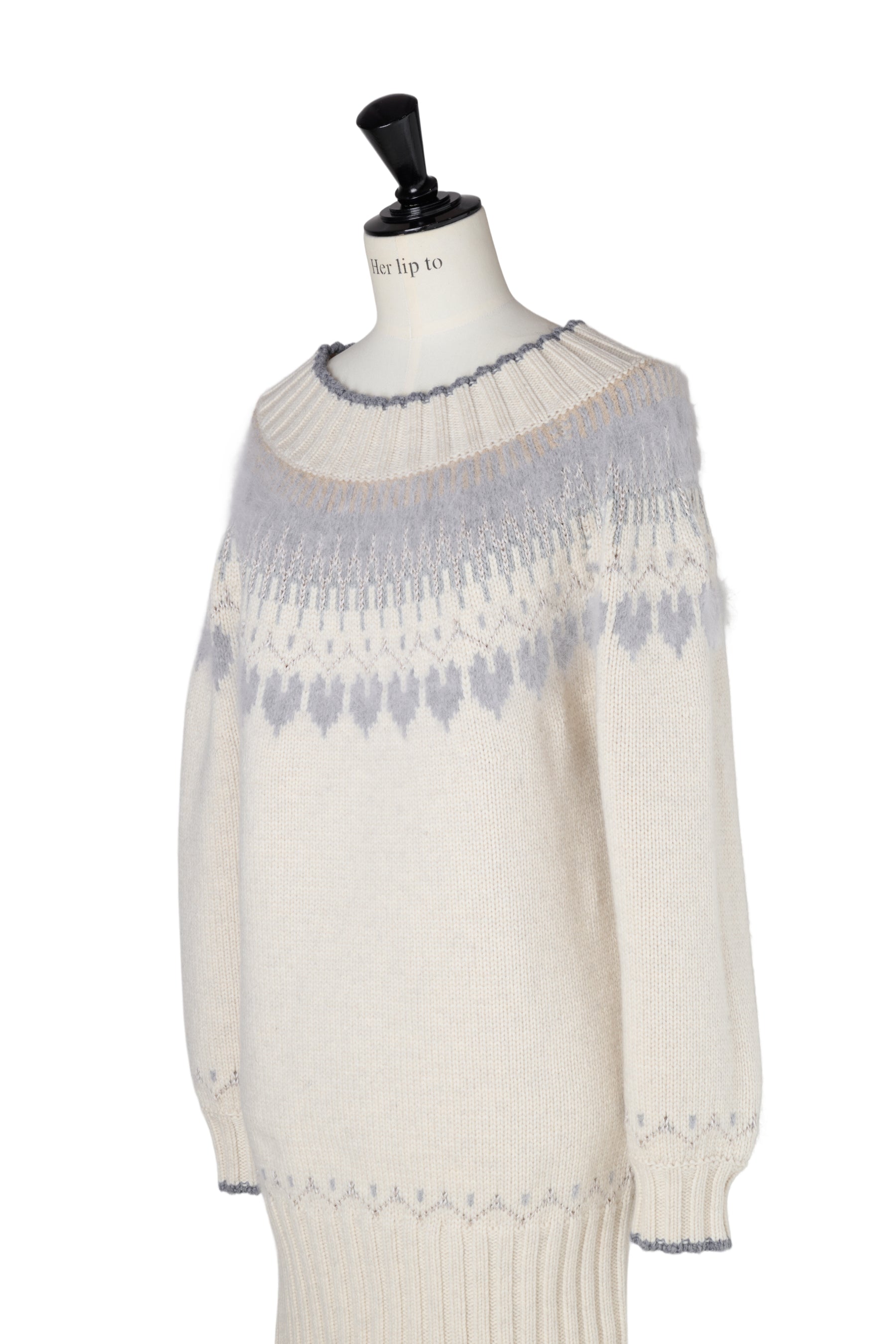 Heart Fair Isle Knit Mini Dress