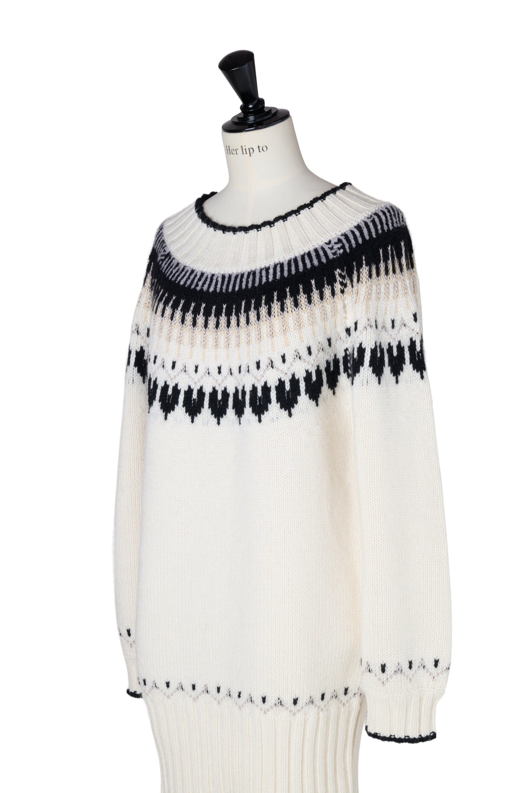 Heart Fair Isle Knit Mini Dress