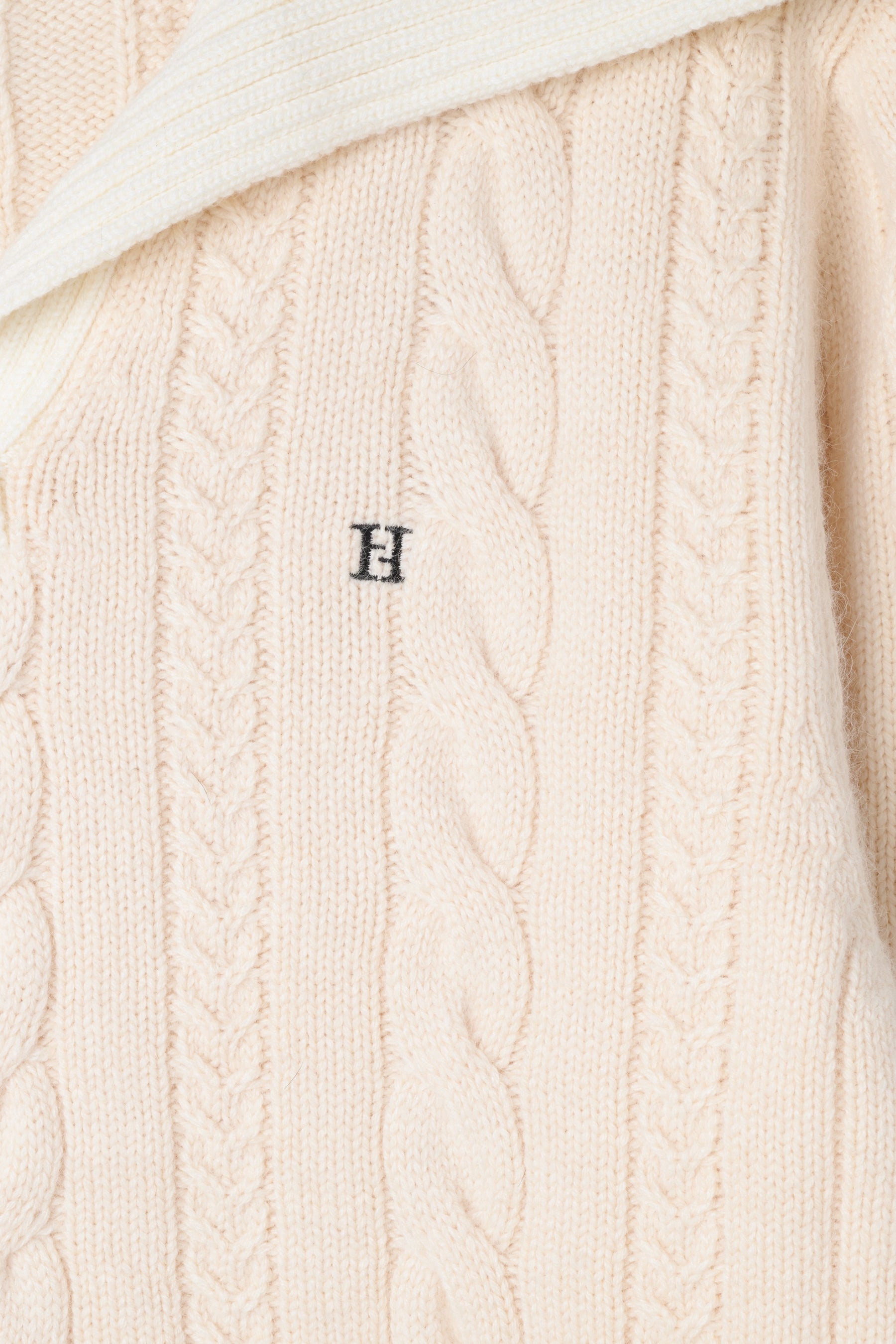 Sailor-Collar Cable Knit Pullover