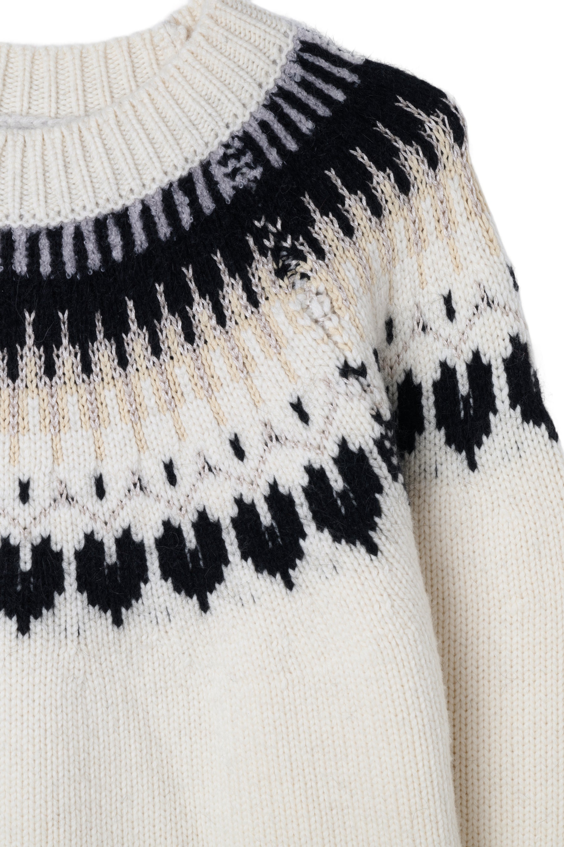[New Color] Heart Fair Isle Knit Pullover