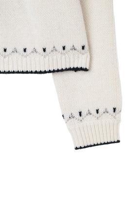 [New Color] Heart Fair Isle Knit Pullover