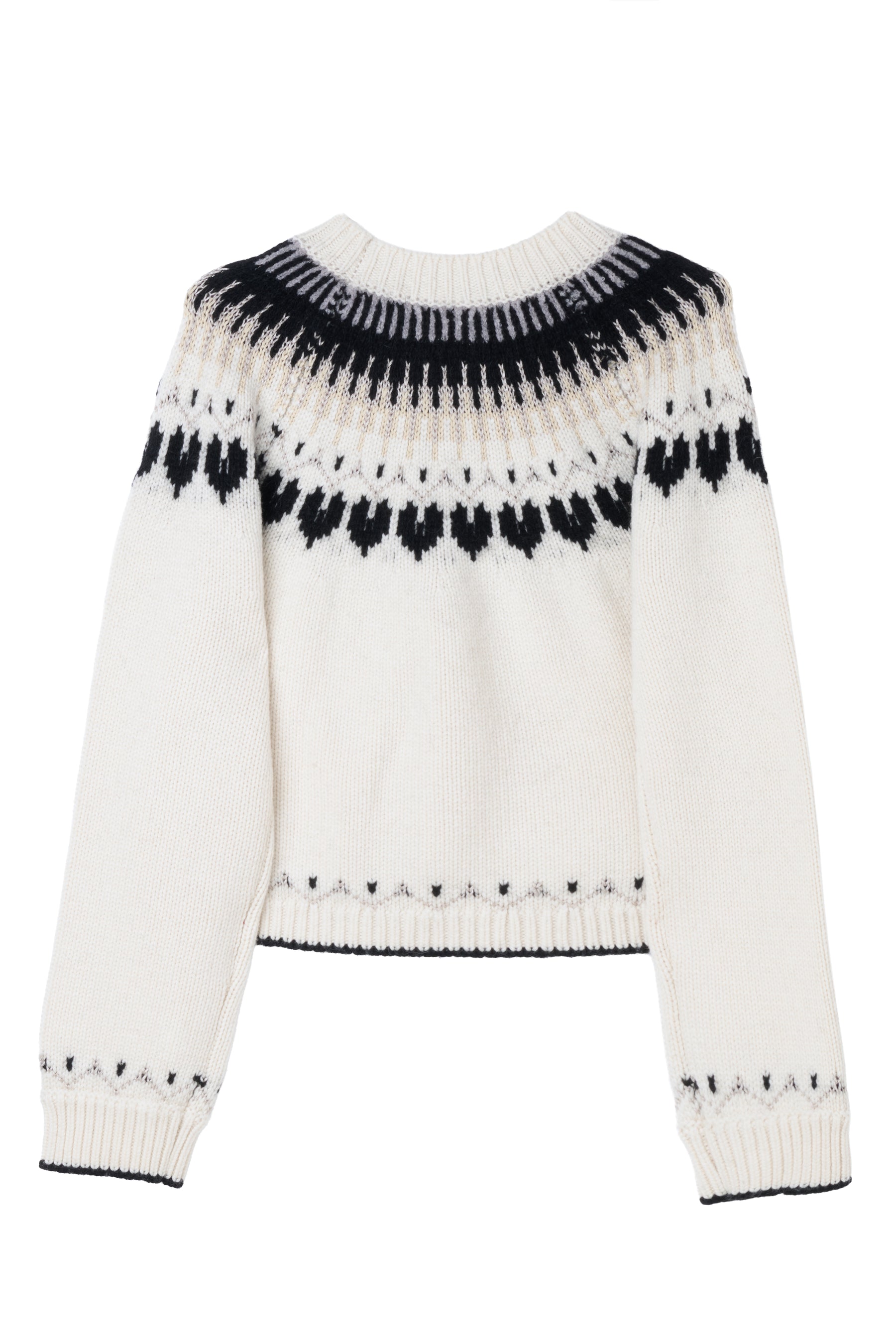 [New Color] Heart Fair Isle Knit Pullover