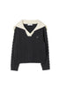 Sailor-Collar Cable Knit Pullover