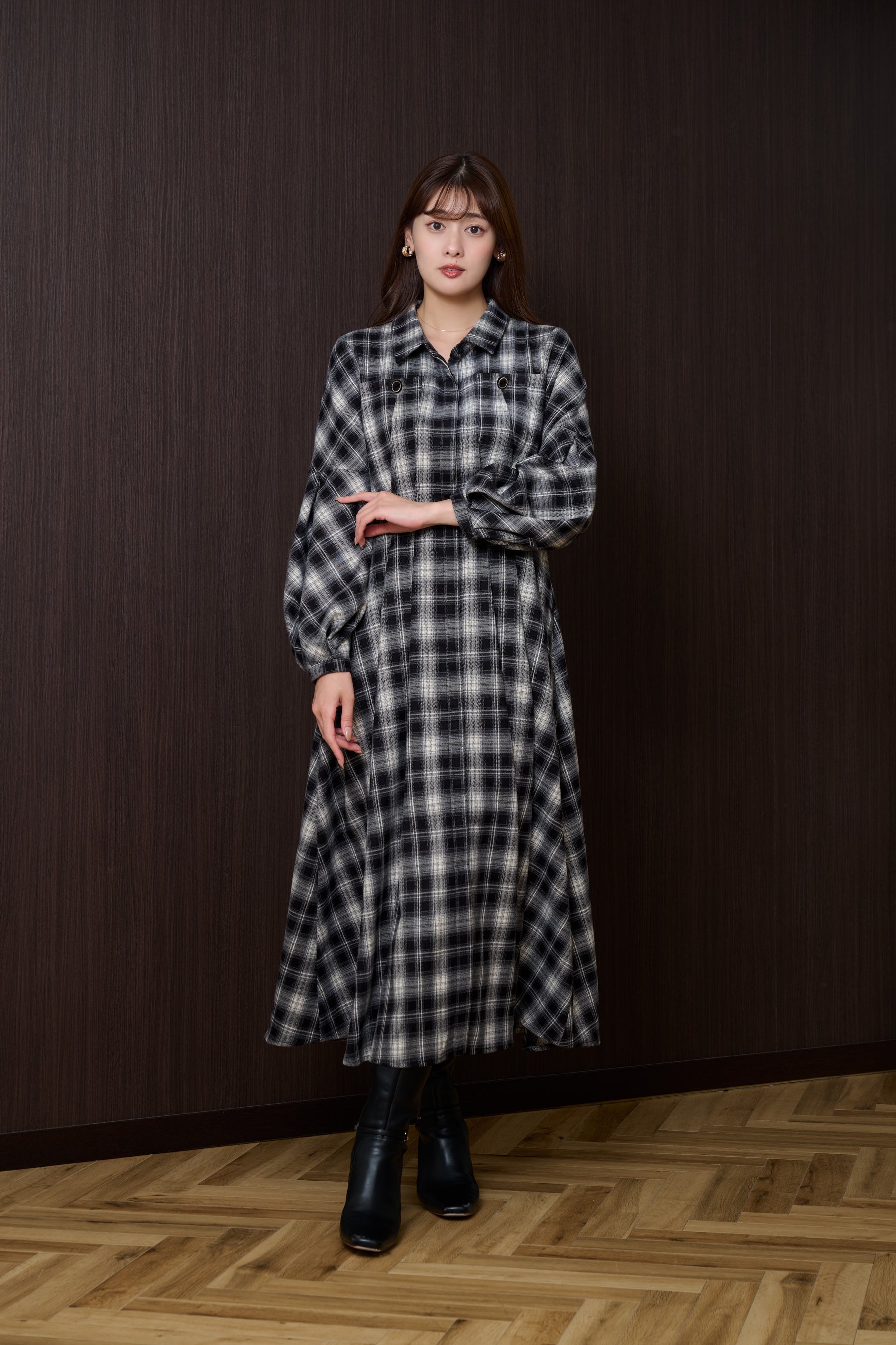Marion Plaid Shirt Dress