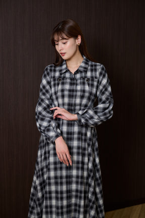 Marion Plaid Shirt Dress