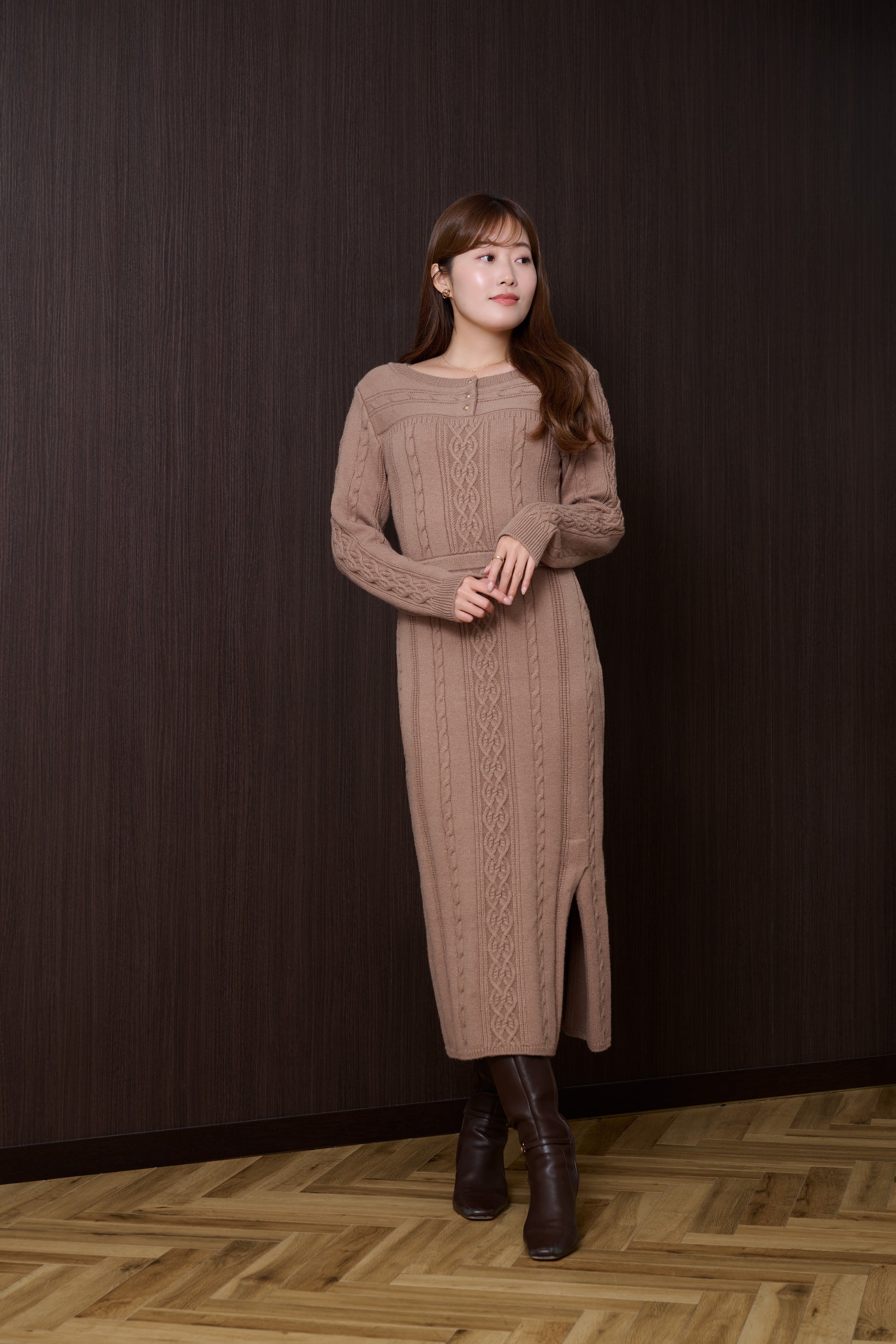 Cecily Cable Knit Dress