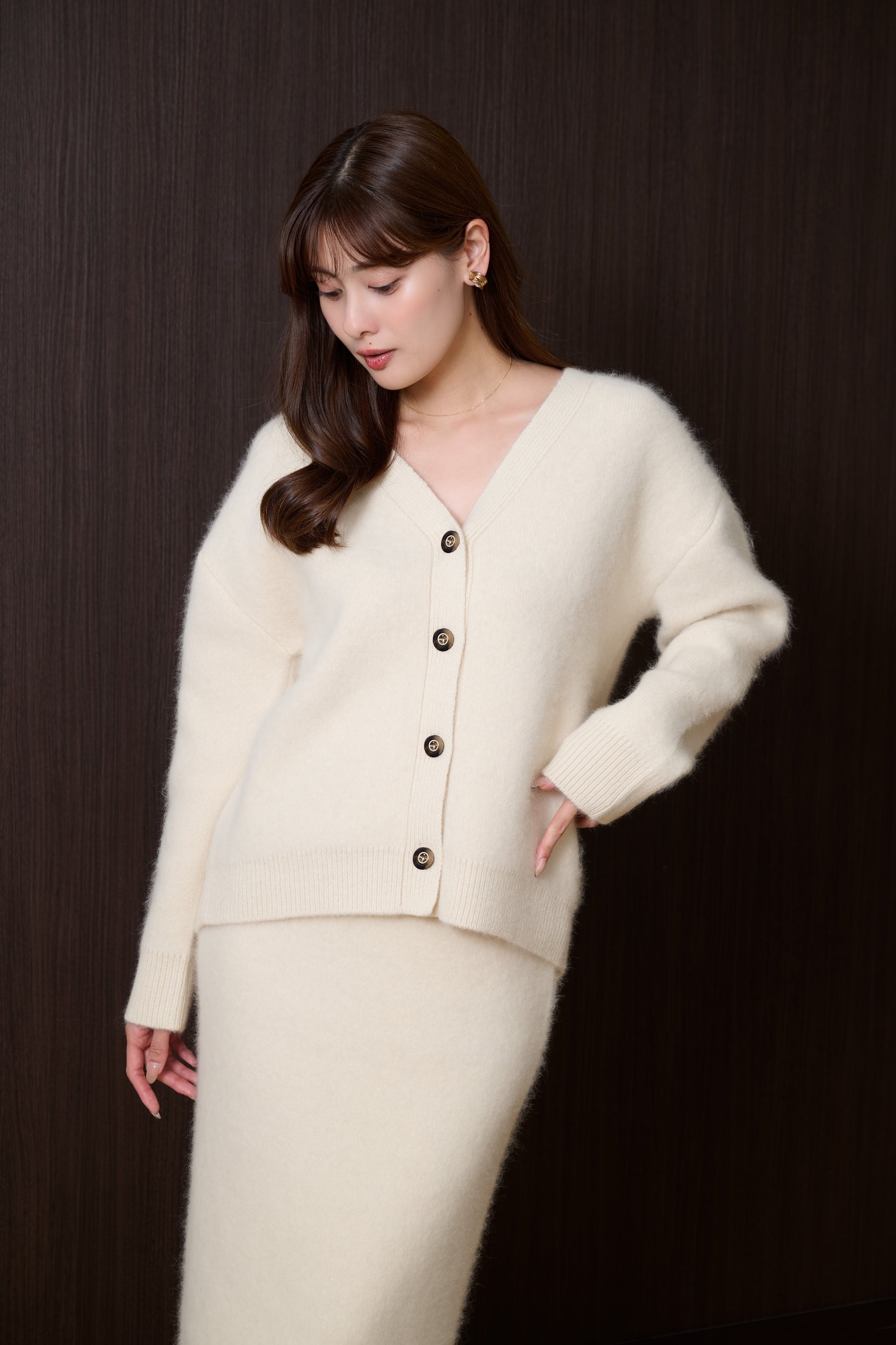 Airy Wool-Blend Cardigan