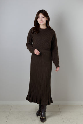 Lattice Eyelet Knit Dress