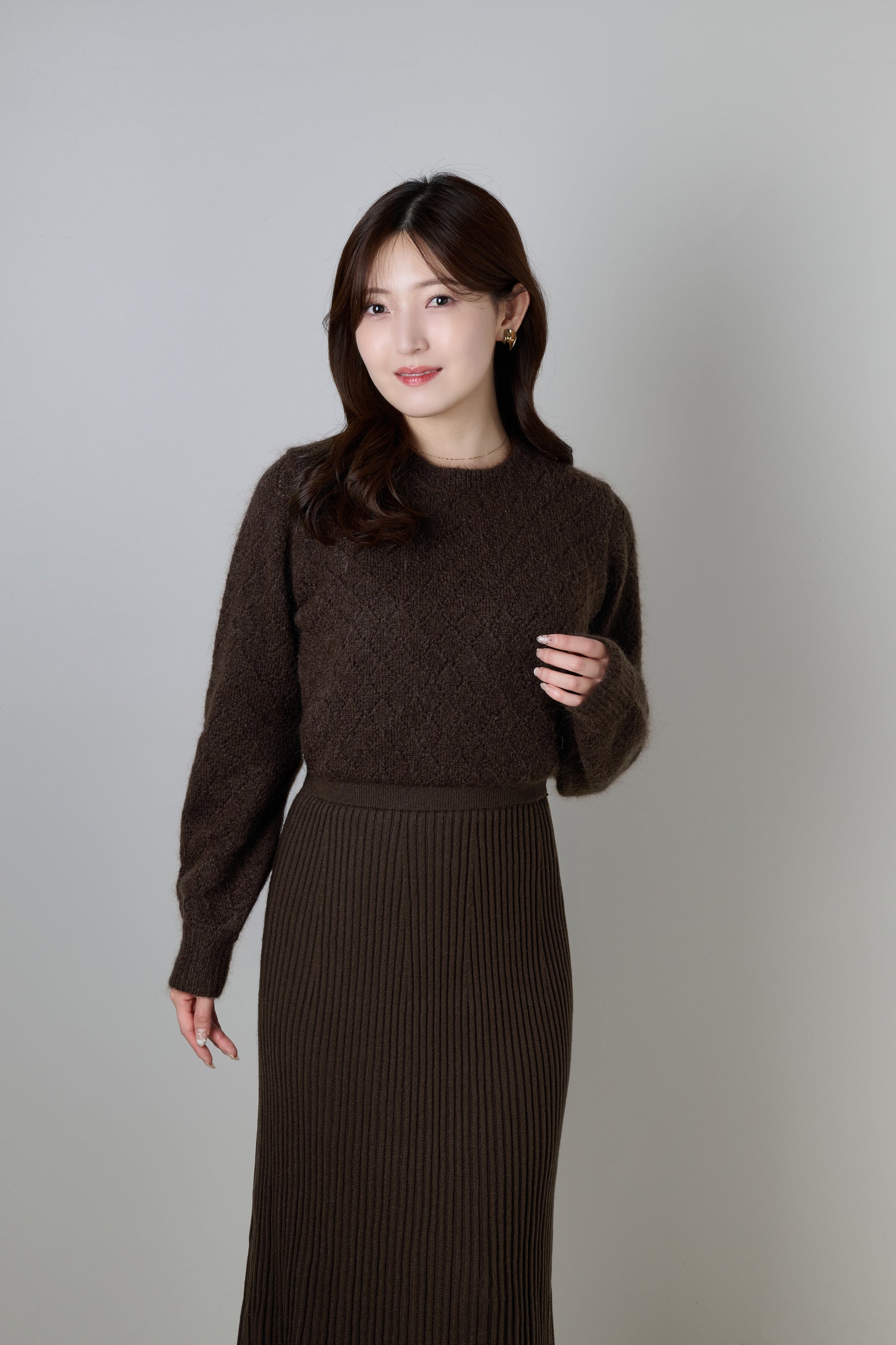 Lattice Eyelet Knit Dress