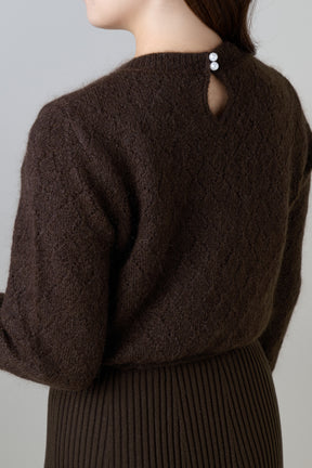 Lattice Eyelet Knit Dress