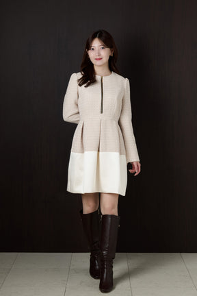 Laila Tweed Zip Mini Dress
