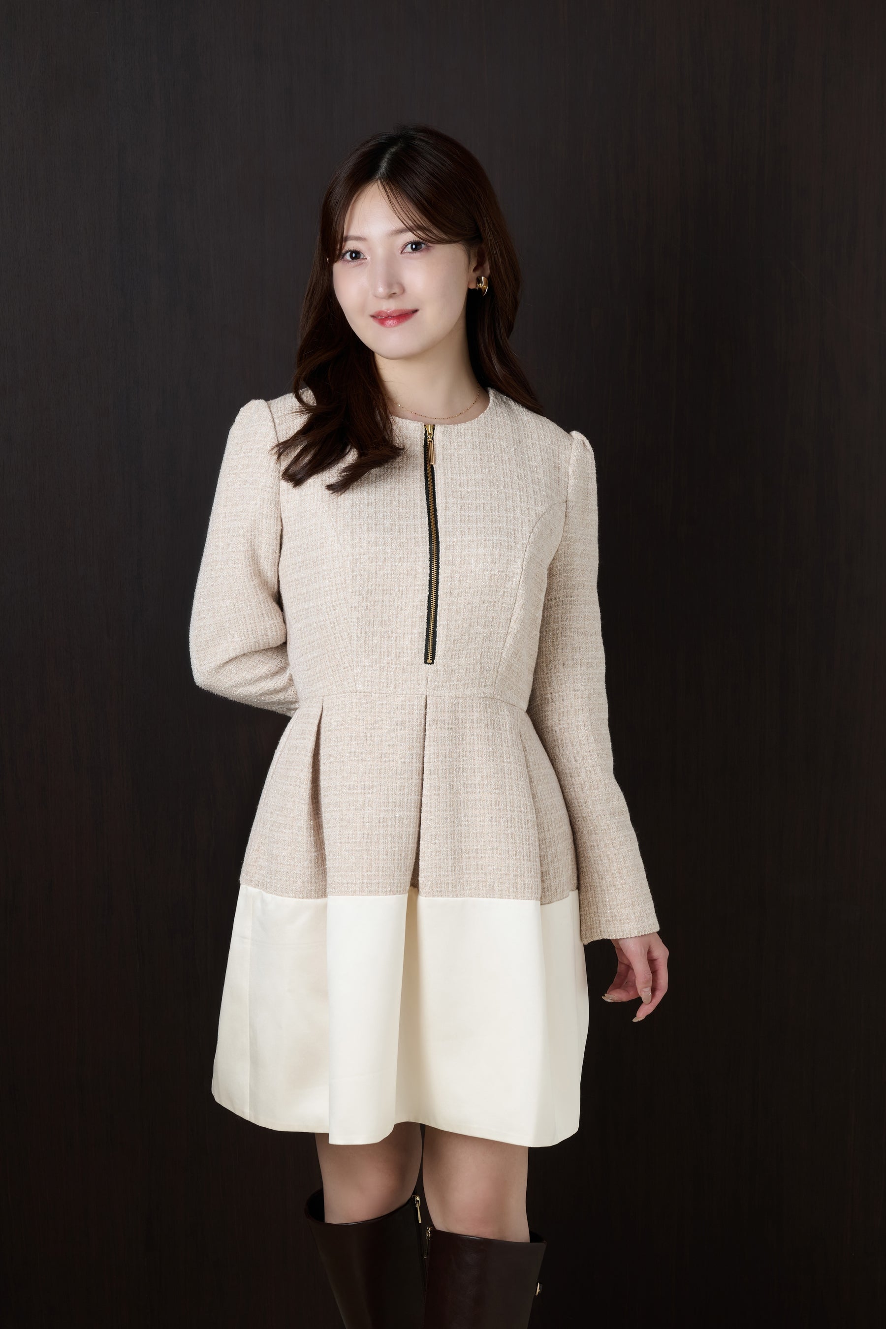 Laila Tweed Zip Mini Dress