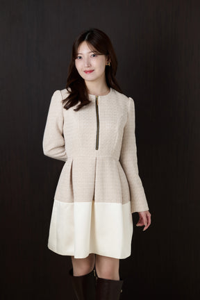 Laila Tweed Zip Mini Dress