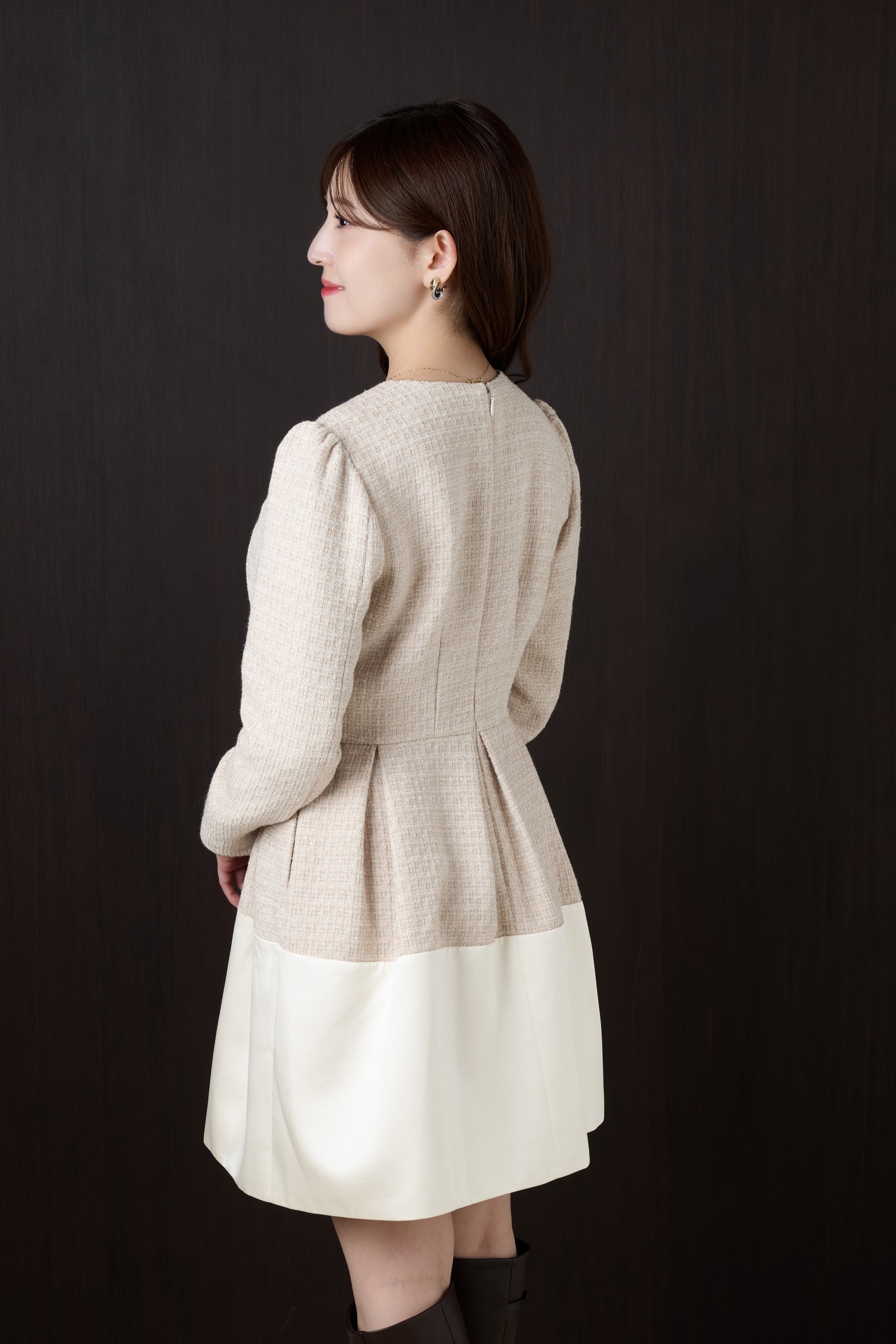 Laila Tweed Zip Mini Dress