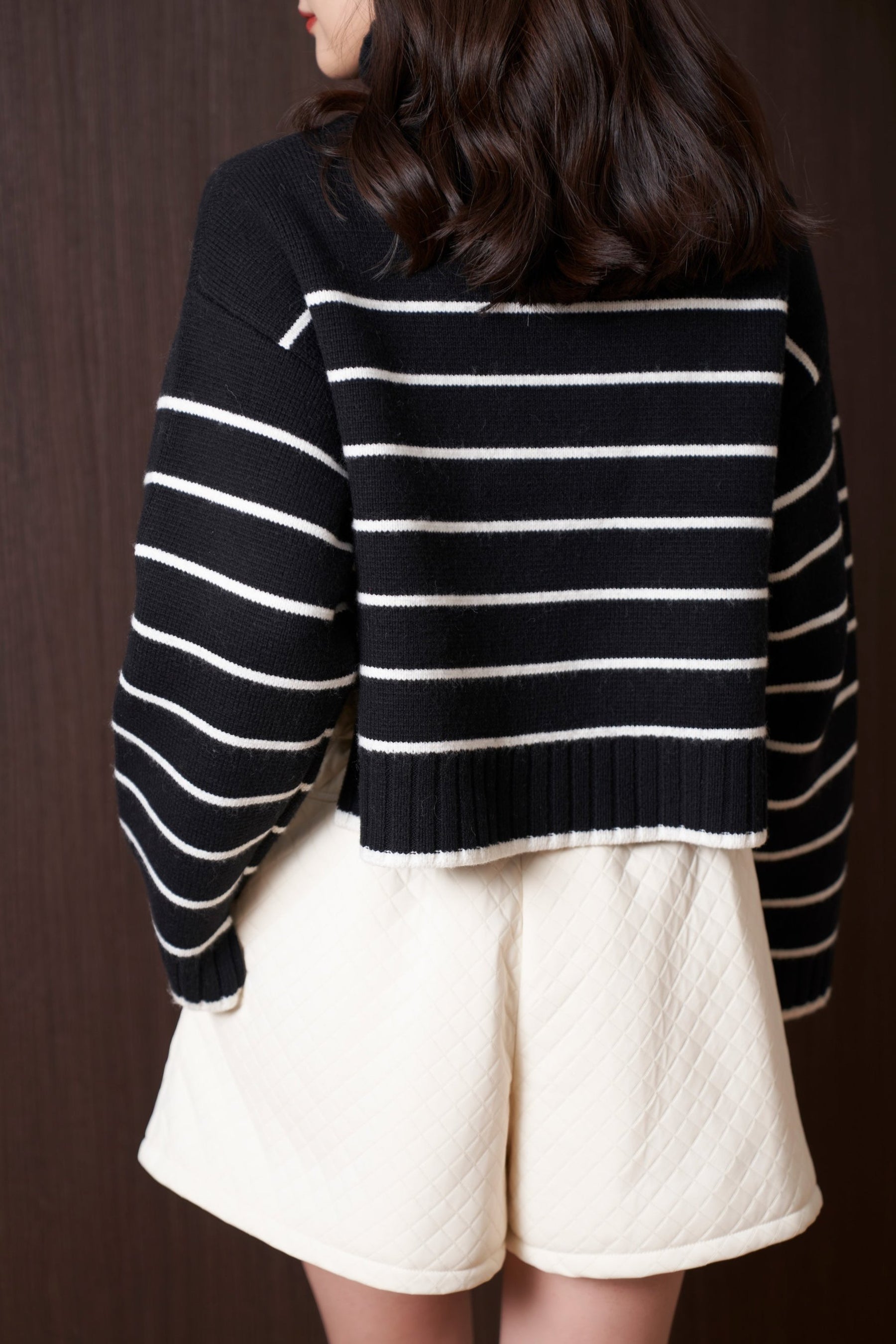 【新色】Striped Turtleneck Knit Pullover