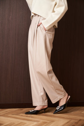 Vegan Leather Tapered Pants