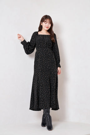 Slit Sleeve Floral Print Dress