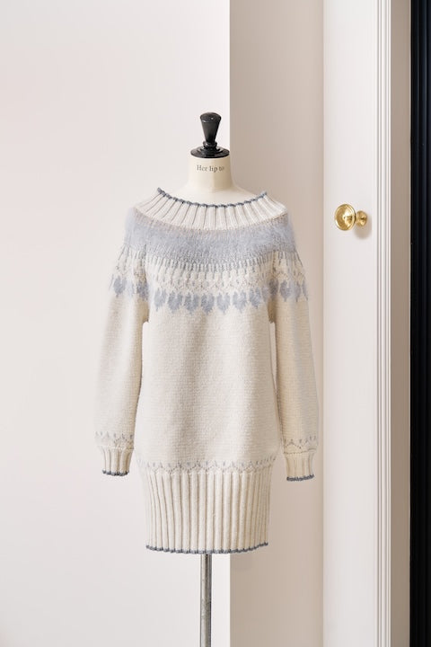 Heart Fair Isle Knit Mini Dress