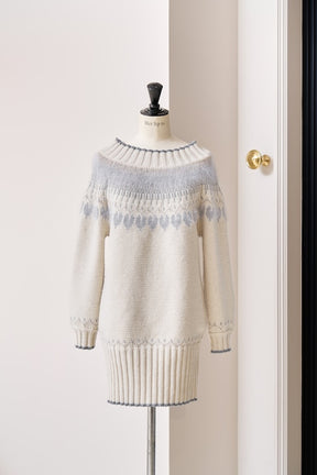 Heart Fair Isle Knit Mini Dress