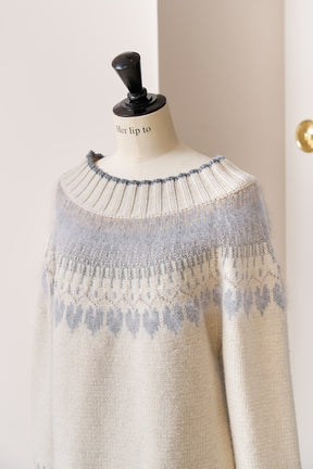 Heart Fair Isle Knit Mini Dress