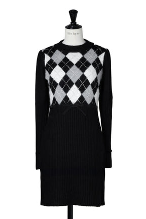 Moor Argyle Ribbon Knit Dress