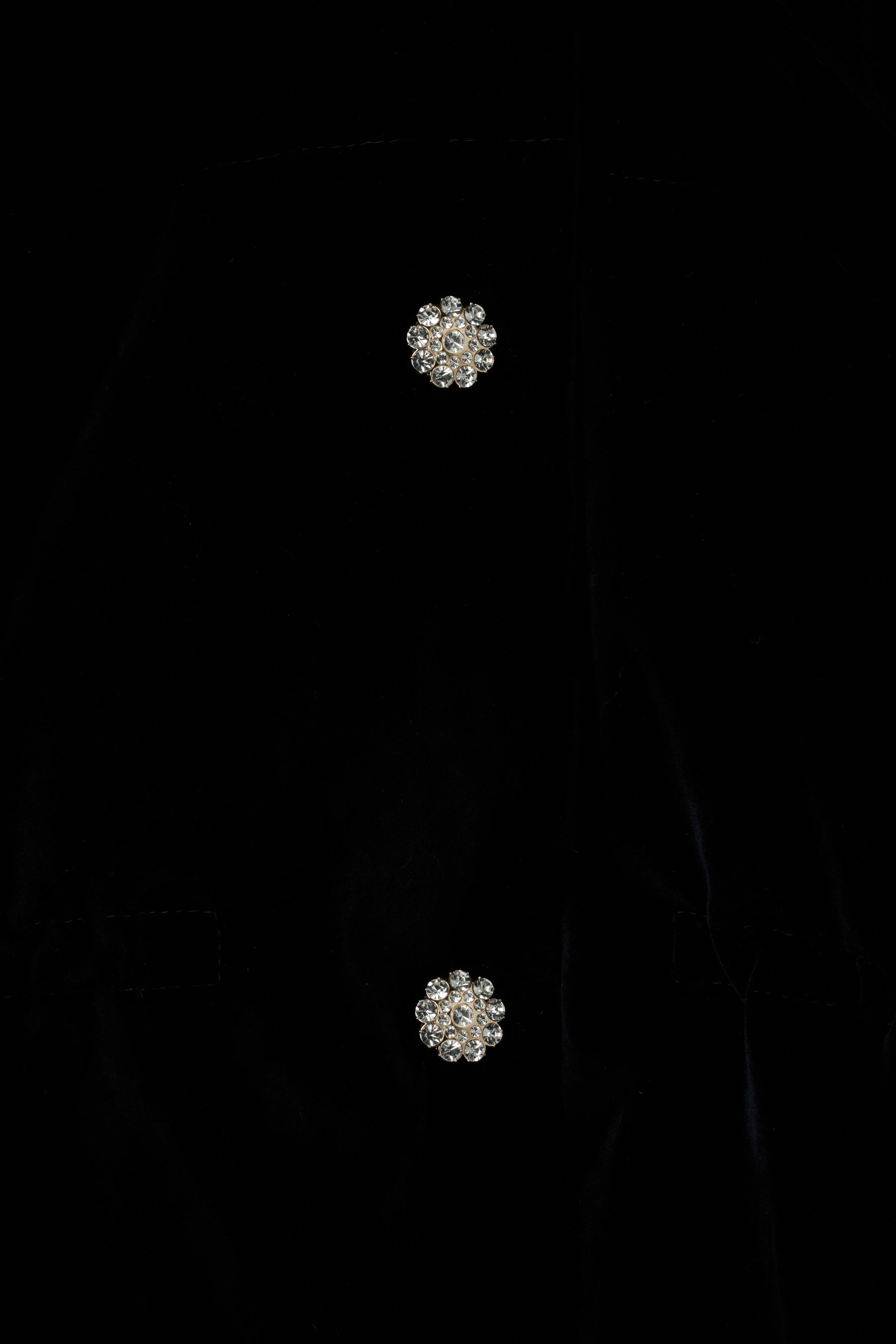 Bijou-Button Velour Down Jacket