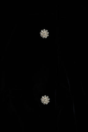 Bijou-Button Velour Down Jacket