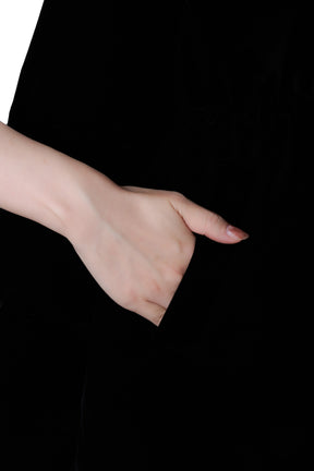 Bijou-Button Velour Down Jacket