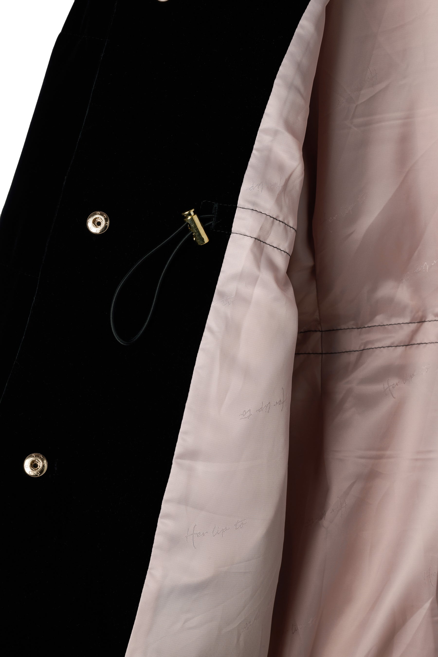 Bijou-Button Velour Down Jacket