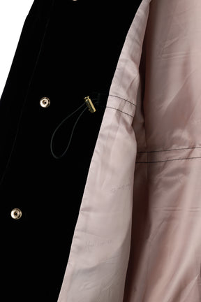 Bijou-Button Velour Down Jacket