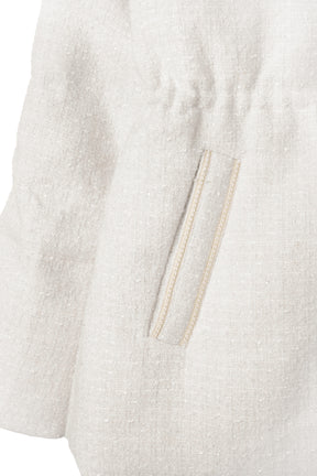 Gold-Button Tweed Down Jacket