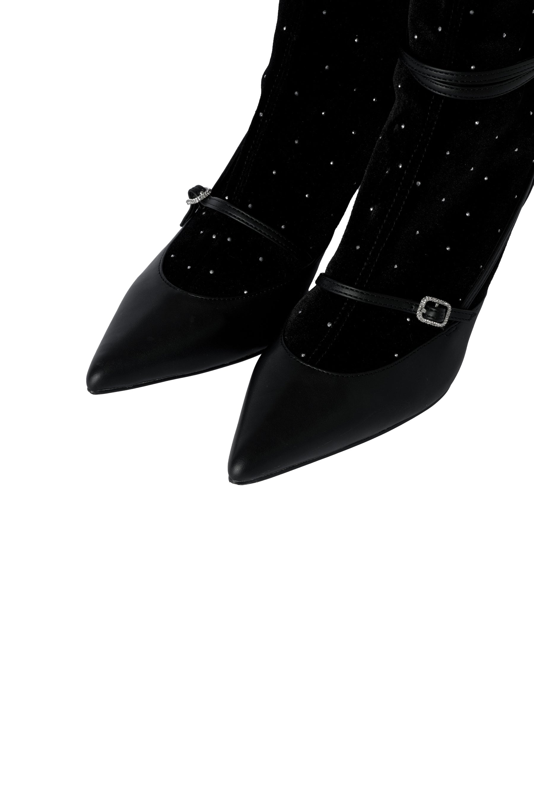 Crystal Velour Ankle Boots