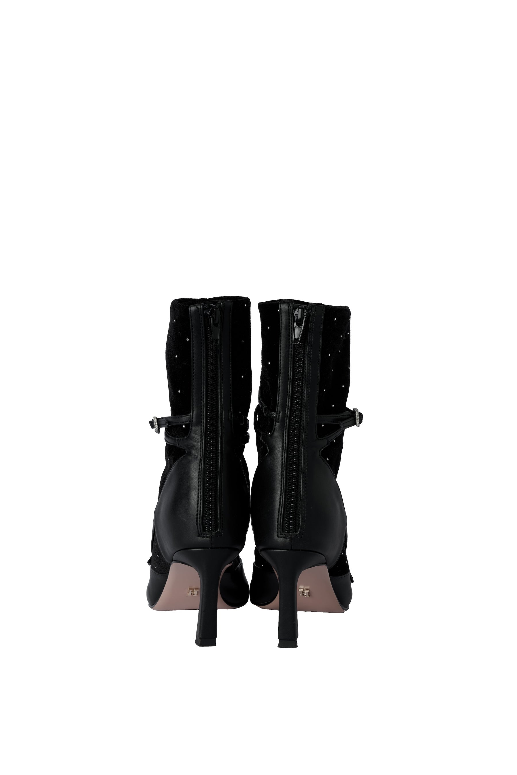 Crystal Velour Ankle Boots