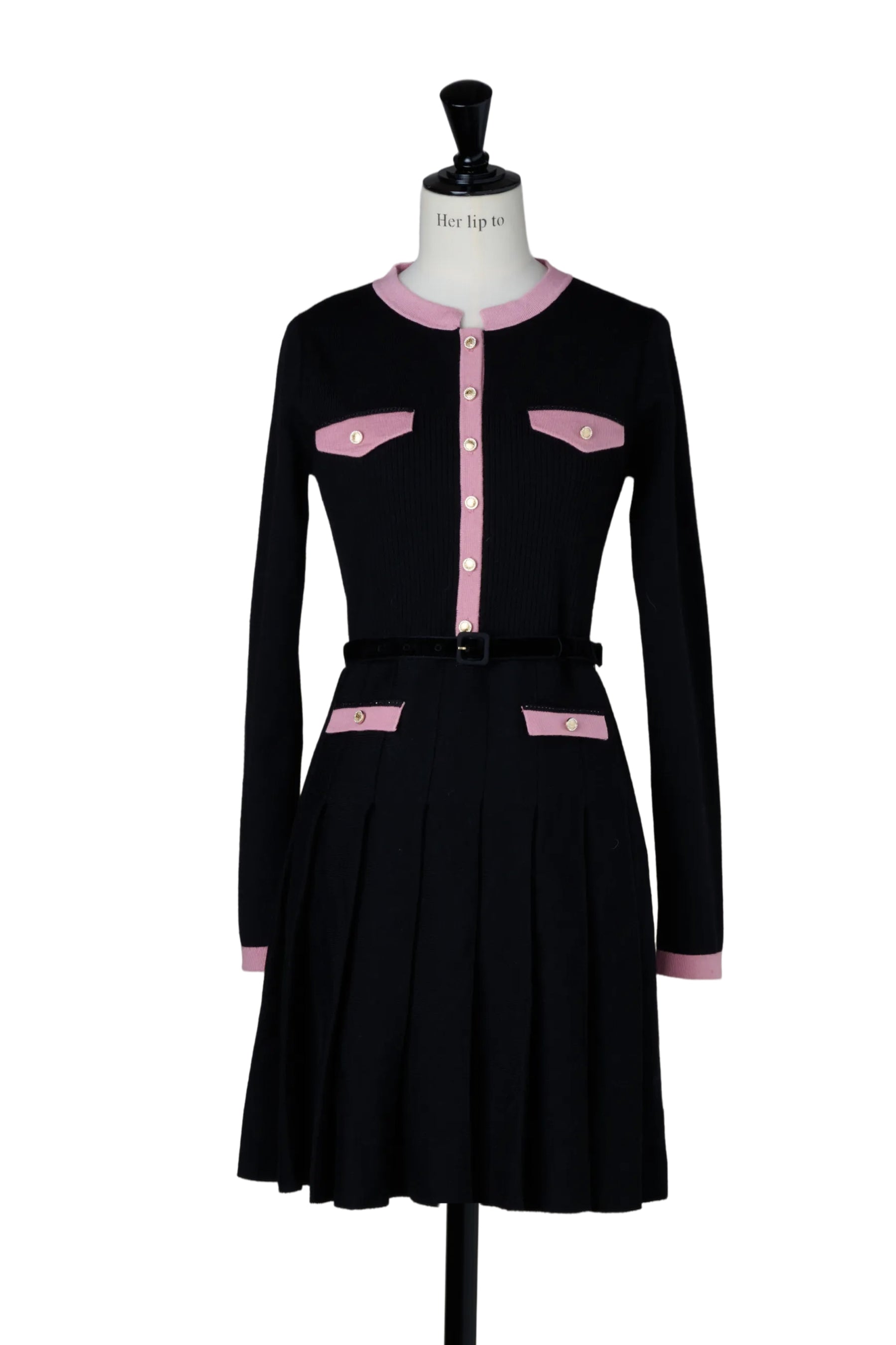 Gabrielle Belted Knit Dress